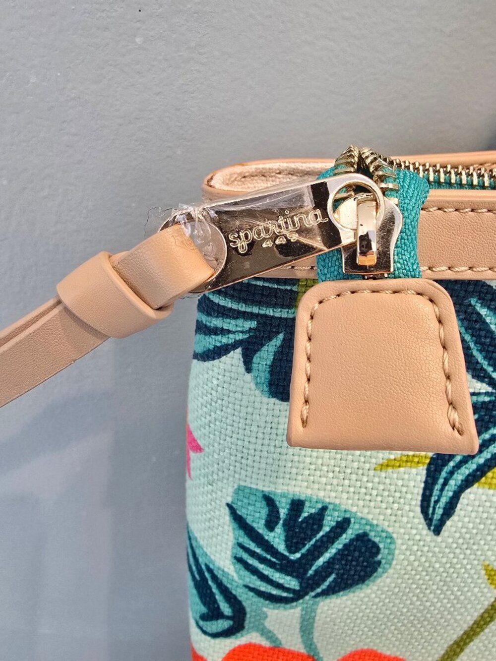 NWOT Spartina 449 Midsize Island Tote, Signature Linen & Leather - Picture 5 of 8